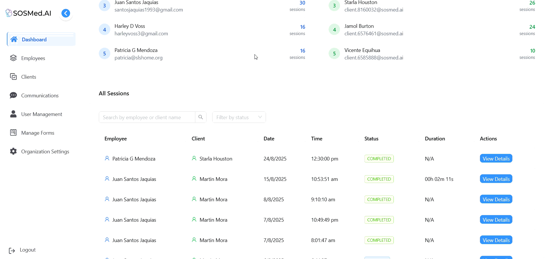 Supported living service admin dashboard interface